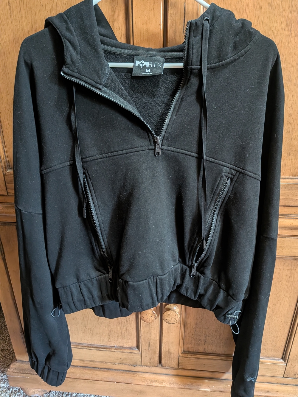 Black Half-Zip Hooded Jacket